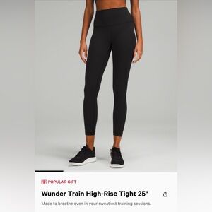 Lululemon Wunder Train High-Rise Tight 25" Black Size 14